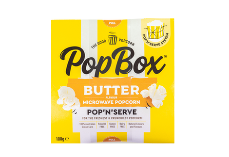 PopBox ポップコーン バター｜電子レンジ用 100g・グルテンフリー