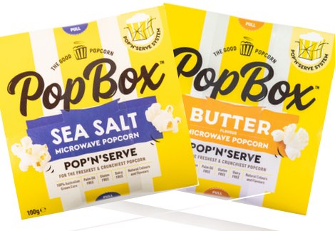 PopBox ポップコーン 2個セット｜シーソルト & バター（電子レンジ用 100g・グルテンフリー）