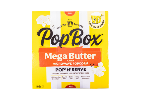 PopBox ポップコーン メガバター｜電子レンジ用 100g・グルテンフリー