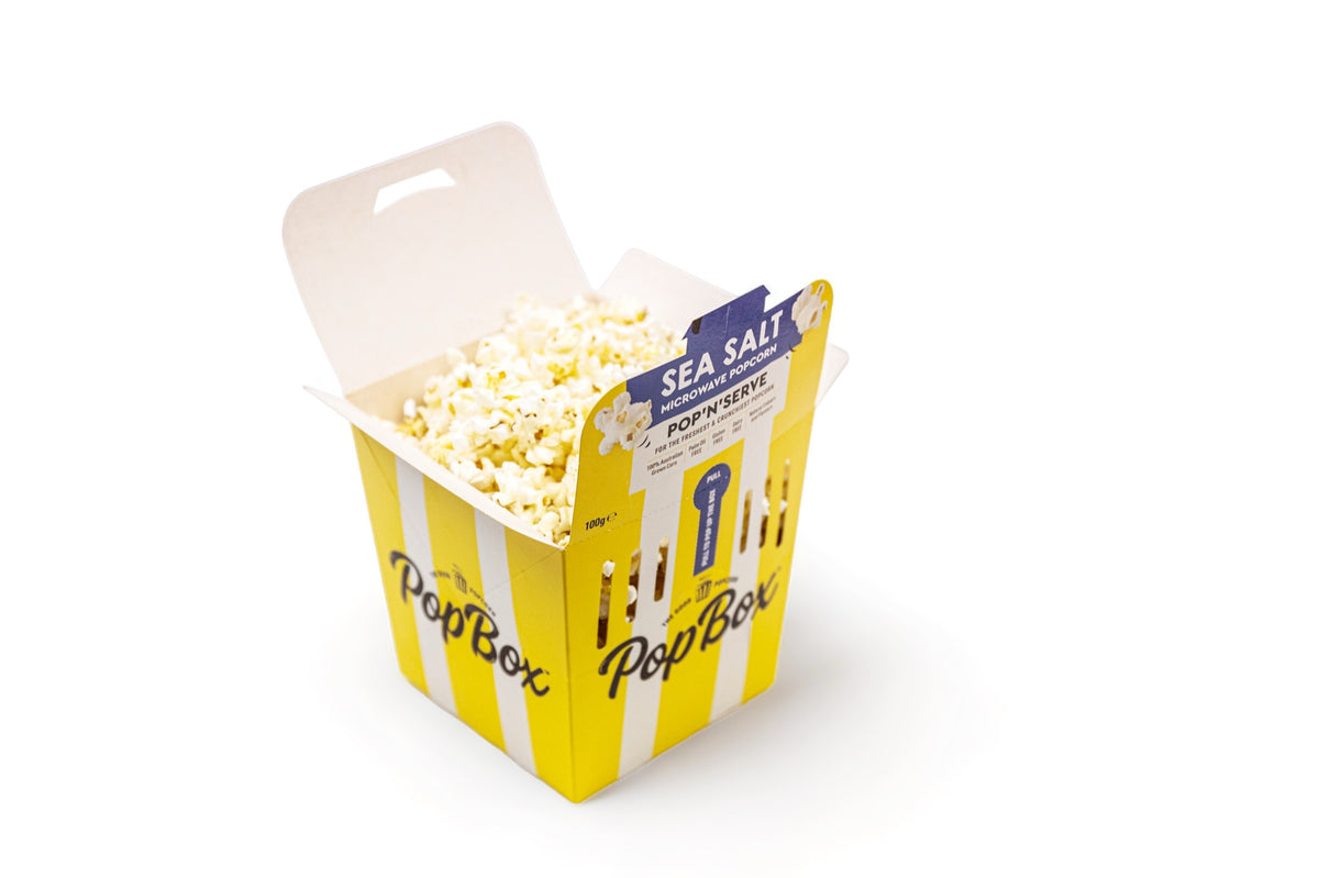 PopBox シーソルト 開けた箱のポップコーン