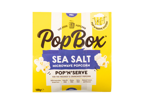 PopBox ポップコーン シーソルト｜電子レンジ用 100g・グルテンフリー
