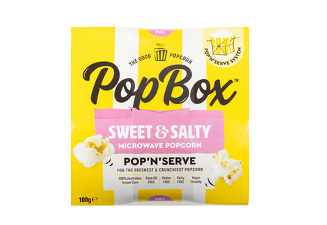 PopBox ポップコーン スイート＆ソルティー｜電子レンジ用 100g・グルテンフリー